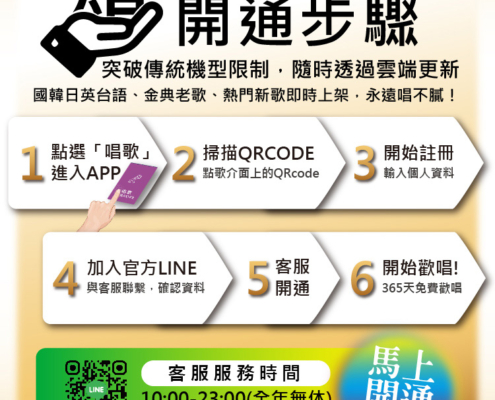 突破傳統機型限制，隨時透過雲端更新 國韓日英台語、金典老歌、熱門新歌即時上架，永遠唱不膩！