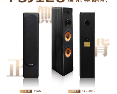 G&M FSJ128卡拉OK專業落地型喇叭 唱出專業級臨場感，就靠它！ 搭載 200W+200W 強勁功率，三音路四單體設計，讓每個音符都穩定又動聽。 採用 8 吋橡皮邊PP盆，低音渾厚紮實、彈性十足不失真， 再加上 鍍鈦色膜單體與高效200磁設計，音色飽滿細膩，層次更立體。 外觀更講究——圓角弧形箱體＋典雅木紋質感，高貴又時尚。 台灣製造、品質保證，一年保固，讓你盡情開唱不設限！