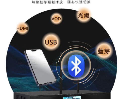 一開機就能唱，聲音直接炸裂！ 藍牙無線輕鬆連接，想播就播、想切就切，完全不費力！專業家庭 K 歌擴大機，內建兩支無線麥克風，開機自動對頻，即拿即唱，超方便。 450W＋450W 超大輸出功率，聲音大又飽滿內建高品質數位迴音，音色細膩又圓潤，唱歌超加分！搭配 專業 UHF 無線麥克風，拾音準、不噴麥、不嘯叫，怎麼唱都好聽。不只適合家庭歡唱，會議、包廂、舞廳、戶外活動通通搞定！支援 USB、MP3 播放，高清音質快速讀取。全觸控智慧螢幕，操作直覺，長輩小孩都能輕鬆上手。一年保固＋完整售後服務一台就夠，全場都嗨！