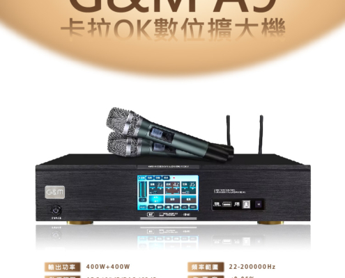 一開機就能唱，聲音直接炸裂！ 藍牙無線輕鬆連接，想播就播、想切就切，完全不費力！專業家庭 K 歌擴大機，內建兩支無線麥克風，開機自動對頻，即拿即唱，超方便。 450W＋450W 超大輸出功率，聲音大又飽滿內建高品質數位迴音，音色細膩又圓潤，唱歌超加分！搭配 專業 UHF 無線麥克風，拾音準、不噴麥、不嘯叫，怎麼唱都好聽。不只適合家庭歡唱，會議、包廂、舞廳、戶外活動通通搞定！支援 USB、MP3 播放，高清音質快速讀取。全觸控智慧螢幕，操作直覺，長輩小孩都能輕鬆上手。一年保固＋完整售後服務一台就夠，全場都嗨！