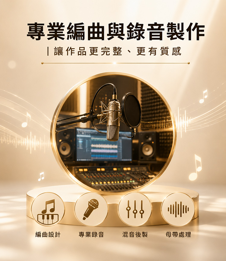 專業編曲與錄音製作|讓作品更完整、更有質感